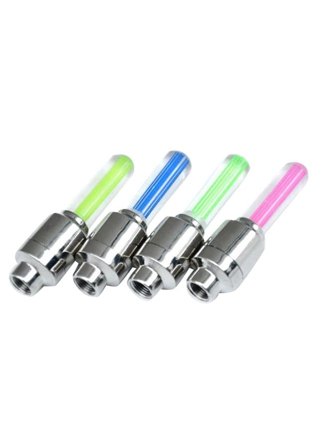 4-Pieceled Flash Light Neon Lamp Night Bike Car Tire Tyre Wheel Valve Caps