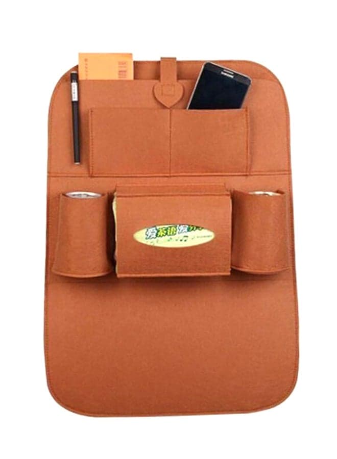 Brown Color Auto Car Seat Back Multi-Pocket Hanging Storage Bag Organizer Holder Accessory