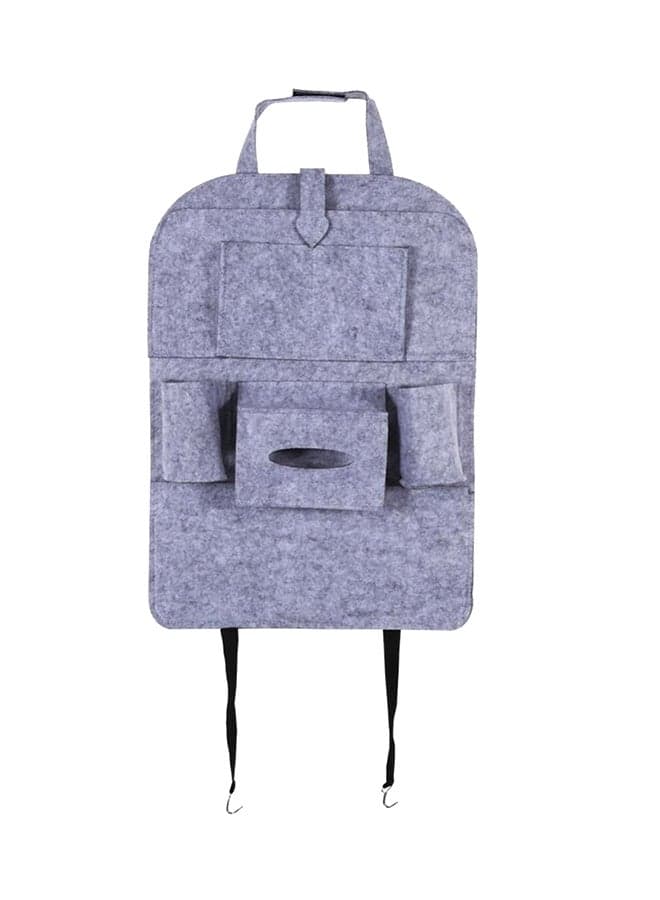 Car Auto Seat Back Multi-Pocket Storage Bag Holder Accessory Light Gray
