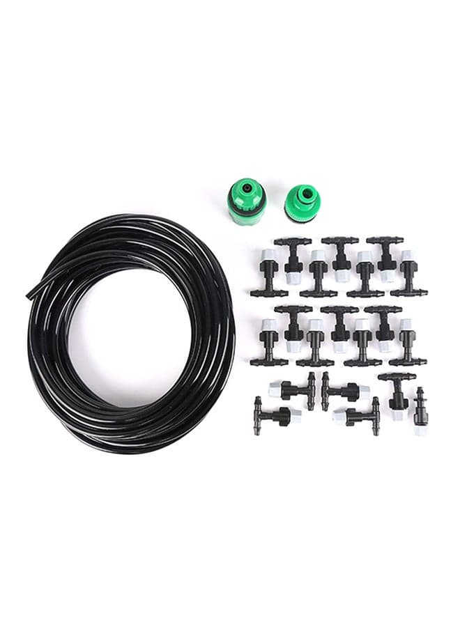 Outdoor Garden Plants Irrigator Misting Cooling System with Plastic Mist Nozzles Black