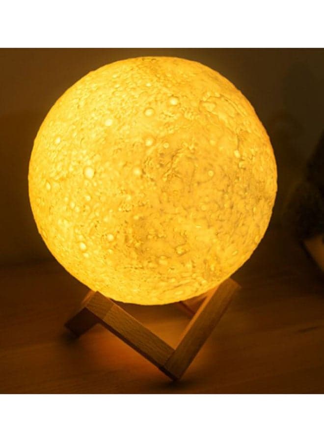 3D Printed LED Moon Lamp White/Yellow