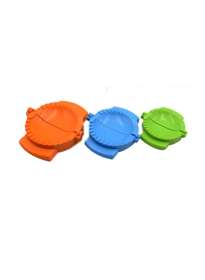 3-Piece Dumpling Mould Maker Orange/Blue/Green 14cm