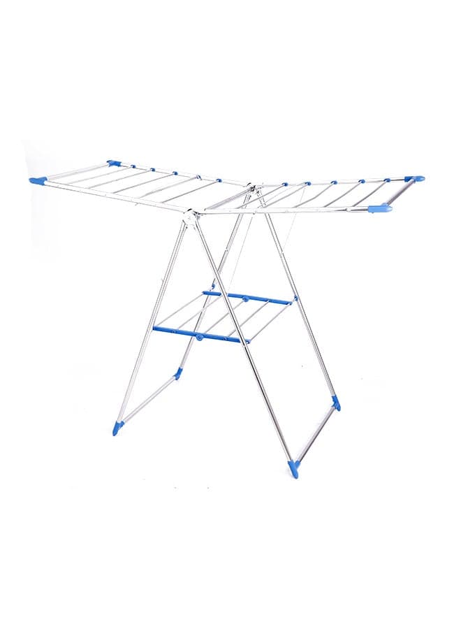 Clothes Drying Rack Silver/Blue 1meter