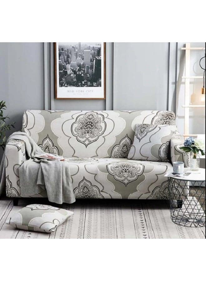 Bohemia Chic Design Three Seater Slipcover Grey/White 190 x 230cm