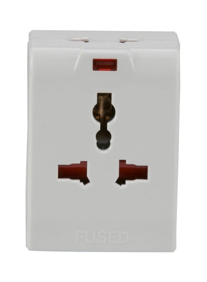 3-Pin Multi Socket Adapter White