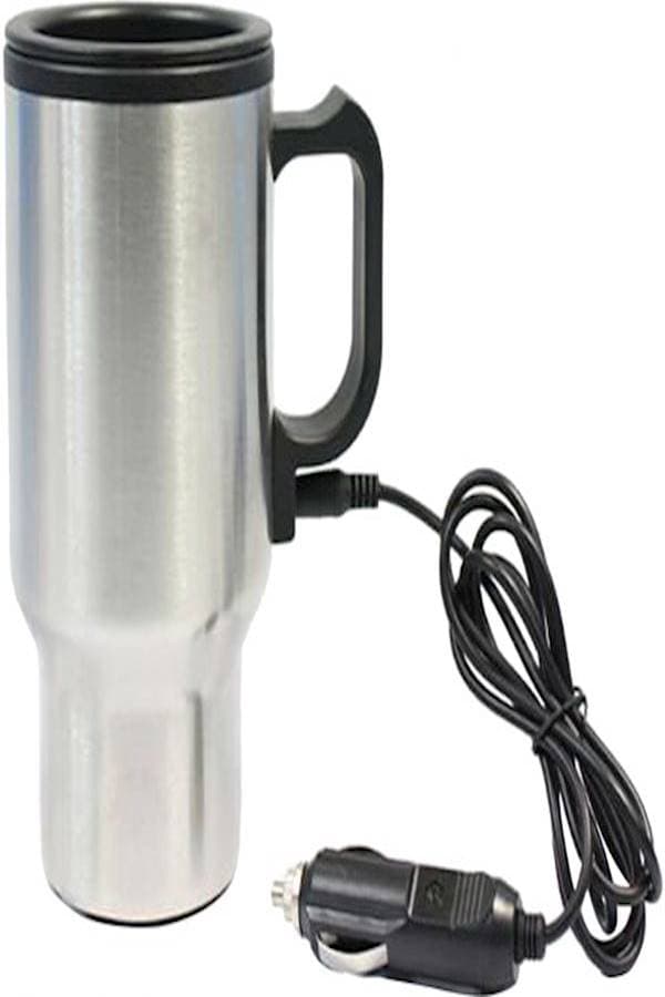 Stainless Steel Car Electric Warmer Coffee Mug Silver