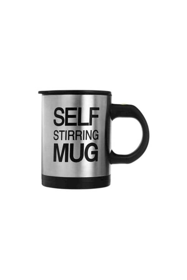 Stainless Steel Self Stirring Mug Black