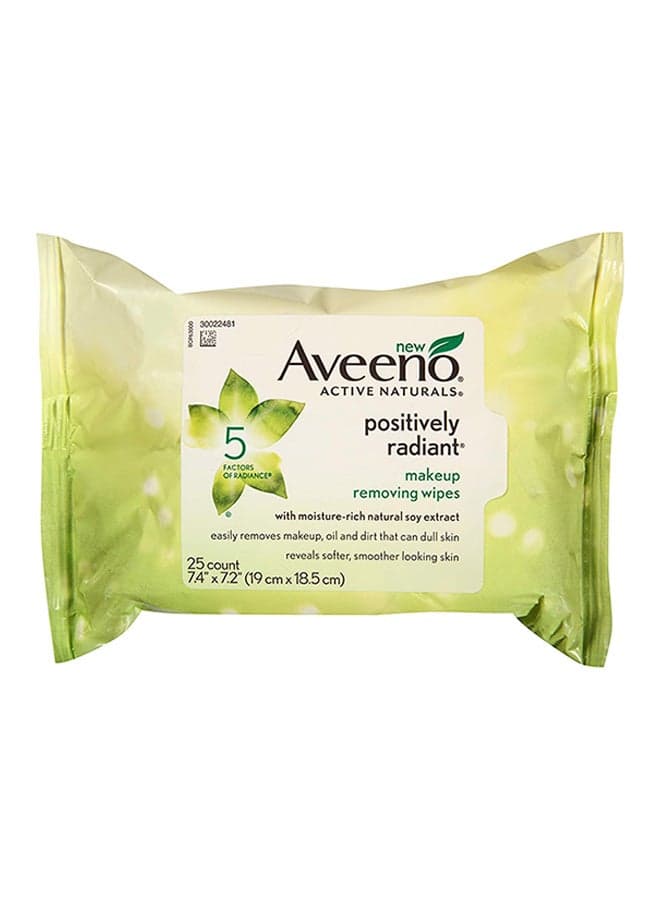 Active Naturals Positively Radiant Makeup Removing Wipes 25 Ea (Pack Of 8)