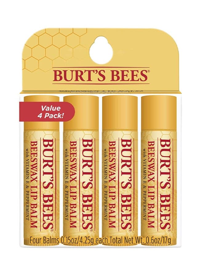 4-Piece Beeswax Lip Balm Set White