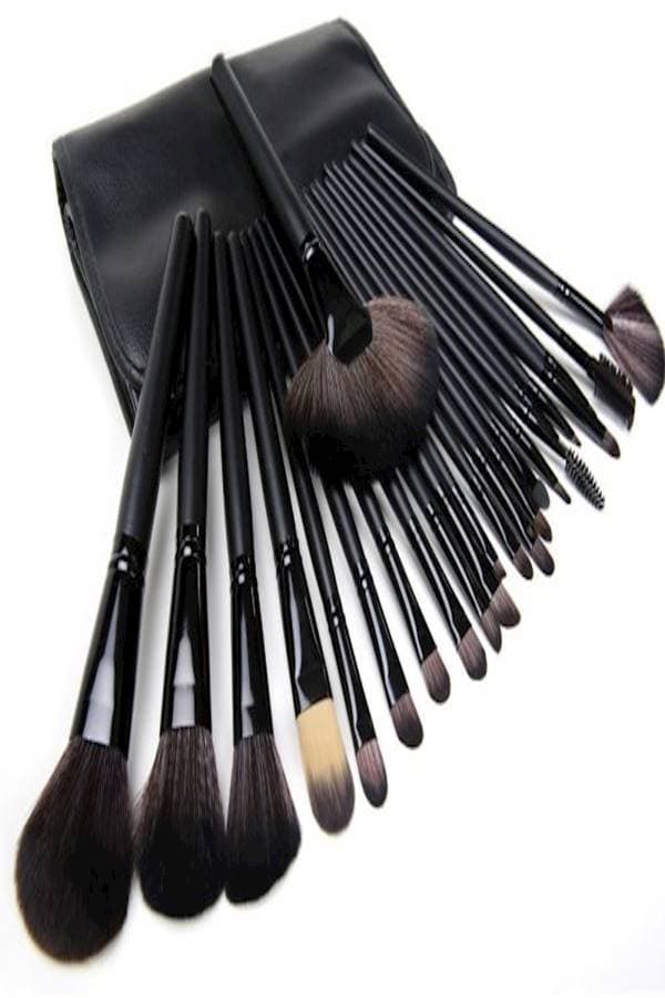 Professional Make up Brushes Set 24pcs With Synthetic Leather Case Black