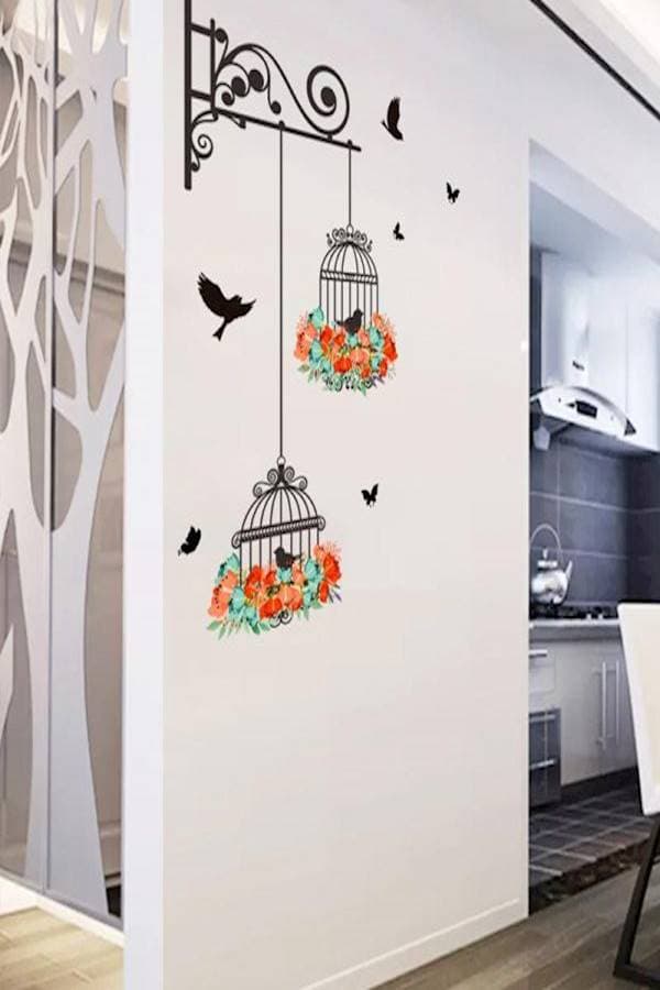 Bird Design Removable Wall Sticker Multicolour