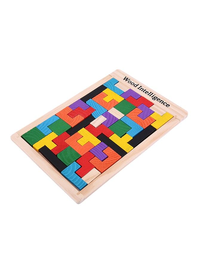 Colorful Wooden Tetris Puzzle Tangram Brain Teaser Puzzle Toys Educational