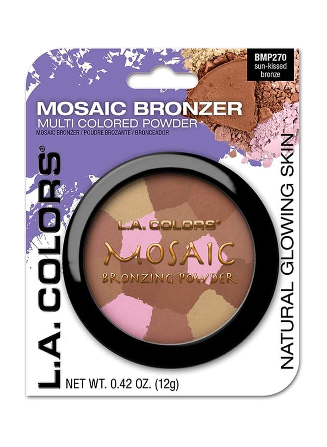 L.A. Colors Mosaic Bronzer/Blush Compact, Golden Bronze, 0.09 Ounce