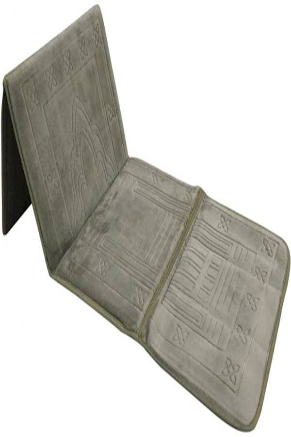 2 in 1 Foldable Prayer mat and Backrest Grey
