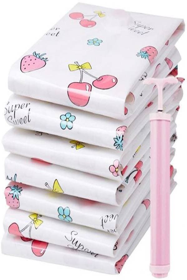 9-Piece Premium Vacuum Storage Bags Set Pink