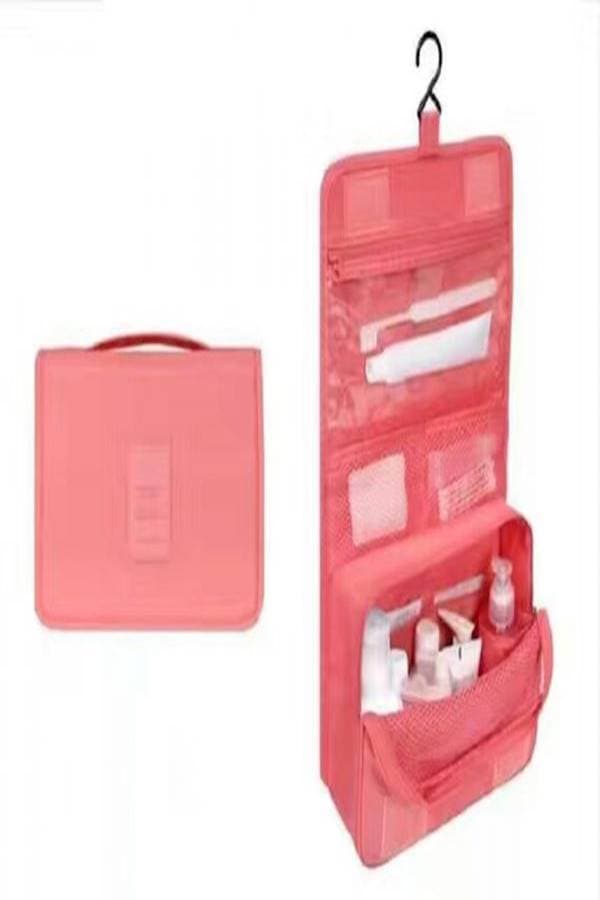 Makeup Travel Cosmetic Bag Case, Multi use Pouch, Toiletry Organizer Pink
