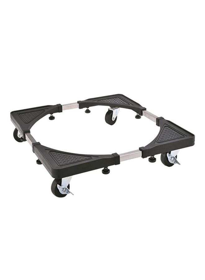 Refrigerator And Washing Machine Moveable Stand Silver/Black 700 x 700mm