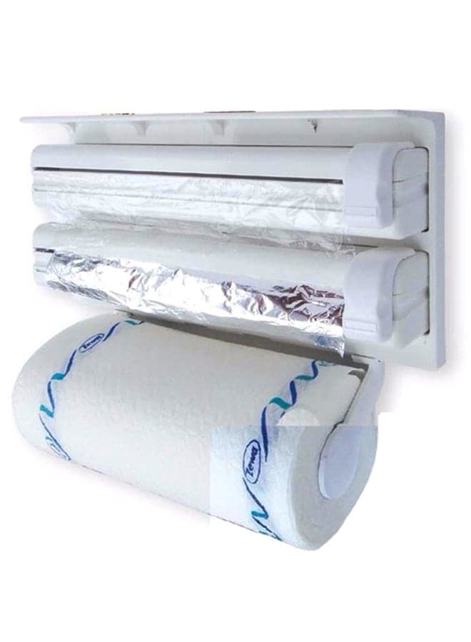Triple Tissue Paper Dispenser White