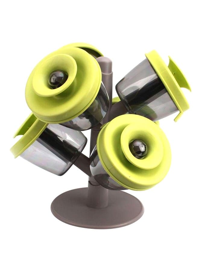Pop-Up Spice Rack Storage Tree With 6 Containers Green