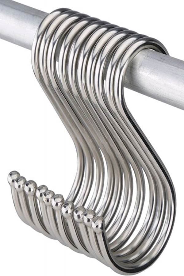 10 Pack S Shaped Pot Hanging Hooks Silver