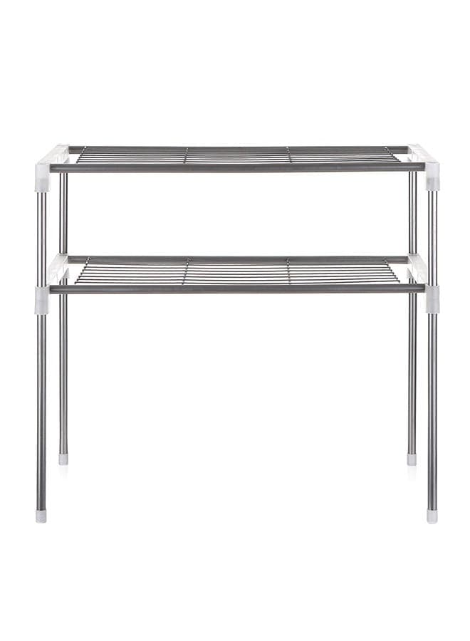 2-Tier Multi-functional Kitchen Rack Silver
