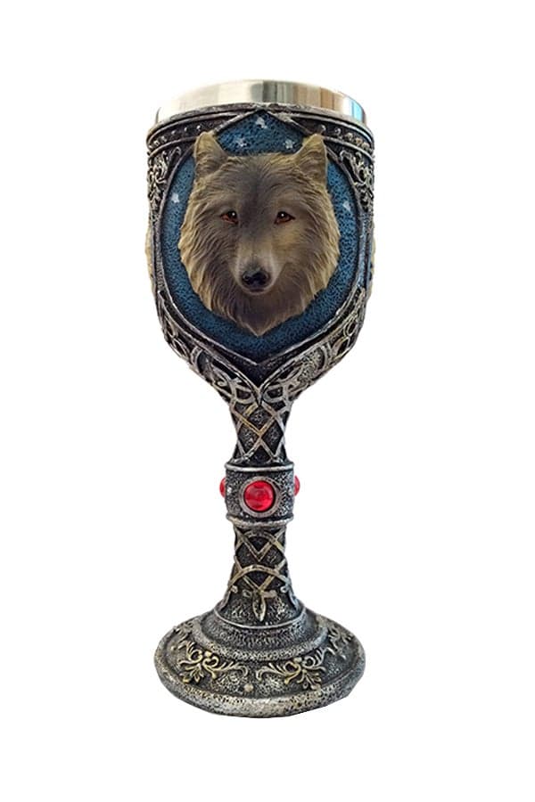 3D Wolf Goblet Blue