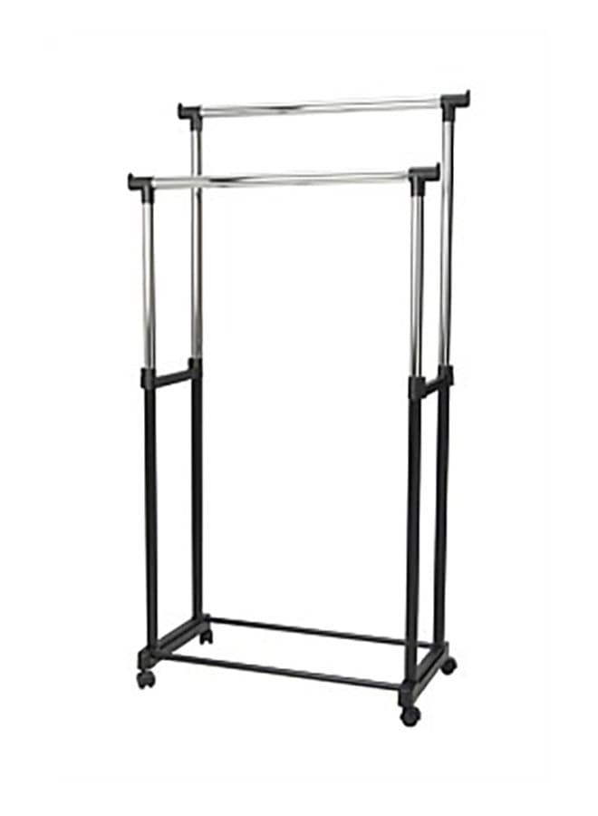 Metal Coat Rack Black/Silver 95x42x160cm