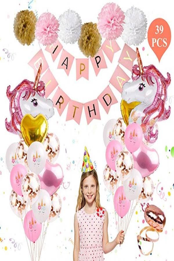 Colorful Cute Unicorn Balloons Birthday Party Decorations