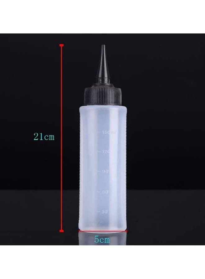 Measuring Plastic Squeeze Bottle With Twist Cap Clear/Black 150ml