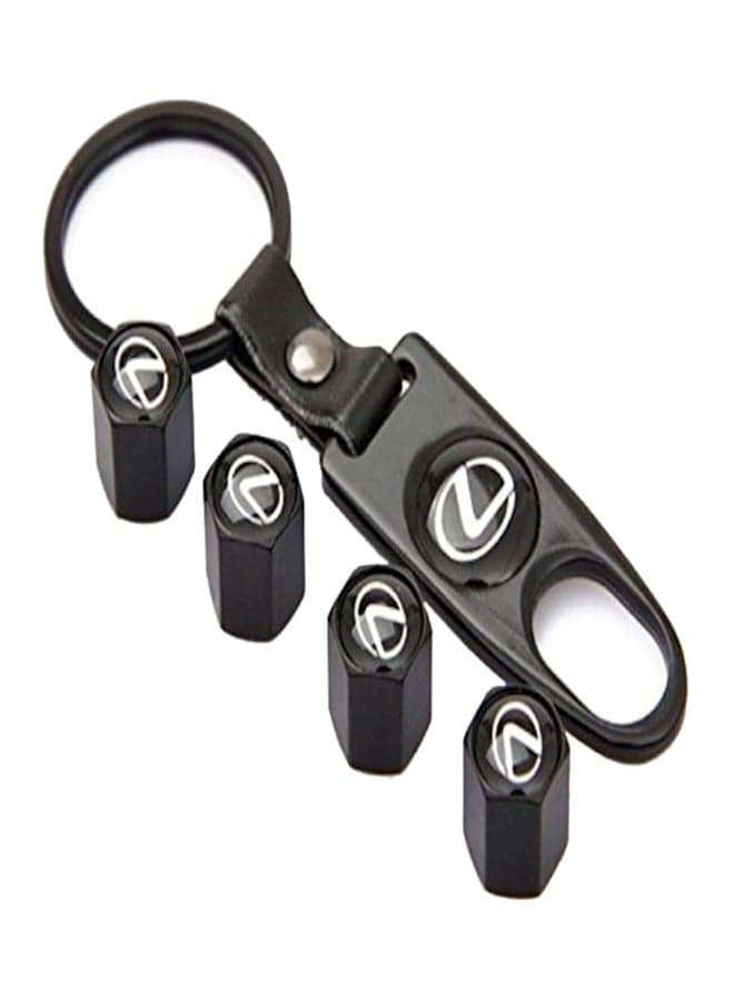 4 Pcs Car Wheel Tire Valve Caps Key Chain