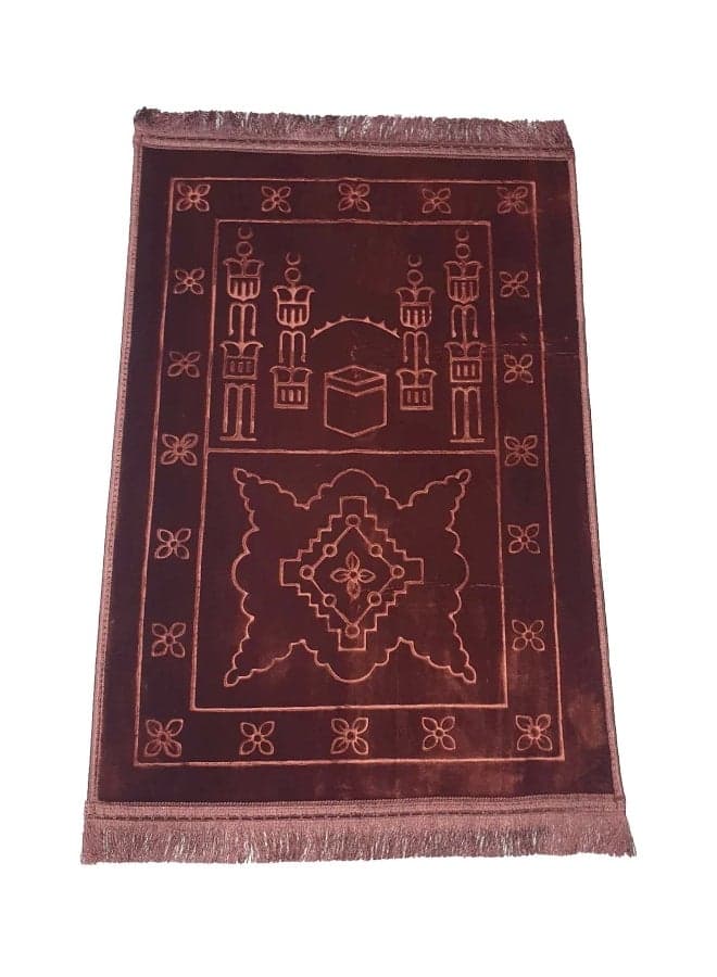 Luxury Printed Velvet Prayer Mat Maroon 80x120x2cm