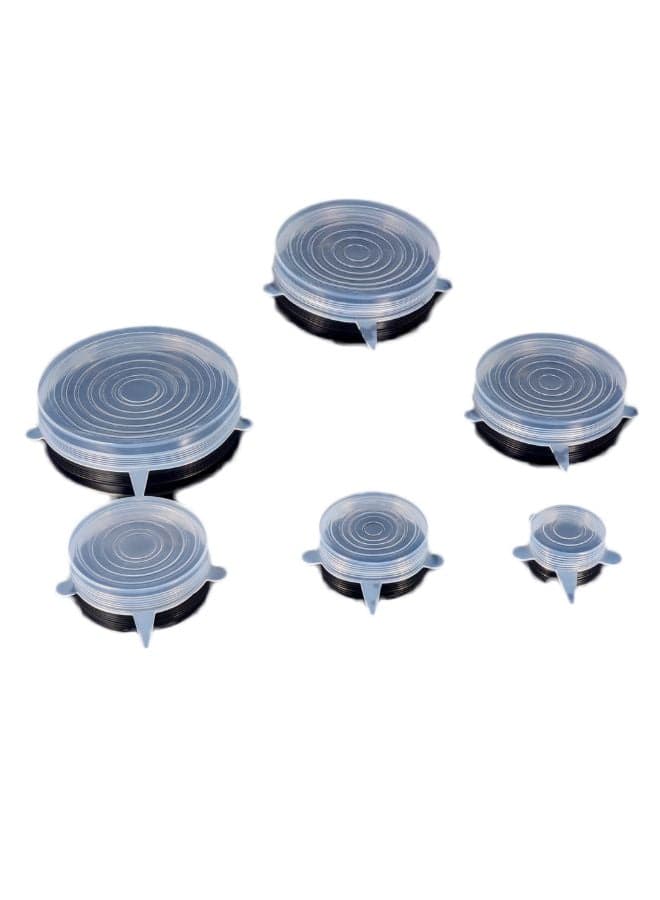 6-Piece Food Saran Wrap Cover Set Clear