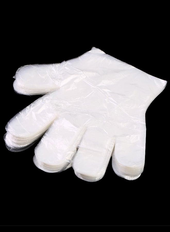 Plastic Disposable Gloves Clear/Blue/Silver
