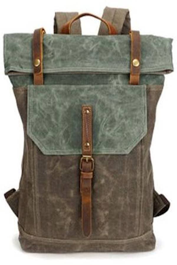 Soft Leather Backpack For Men Green