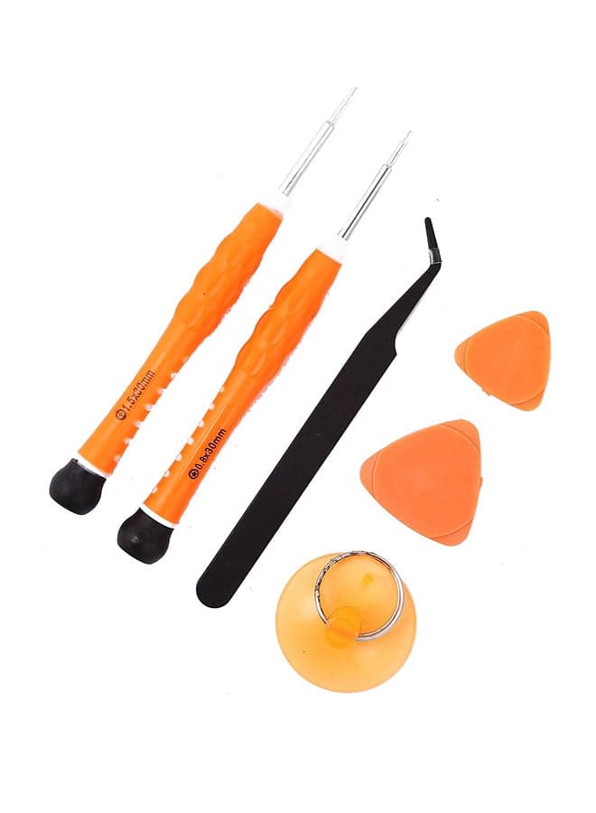 6-Piece Precision Screwdriver Set Black Orange Silver