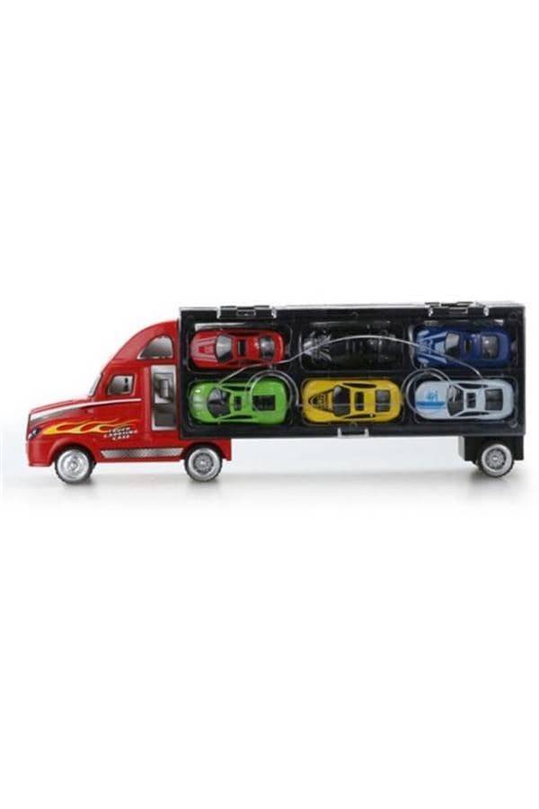 12 Racer Vehicle With Container Truck Mini Pull Back Diecast Alloy Car Toys