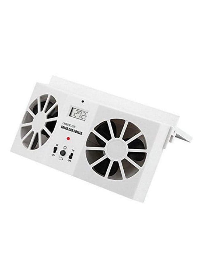 Solar Powered Dual Window Air Vent Cool Cooler Fan