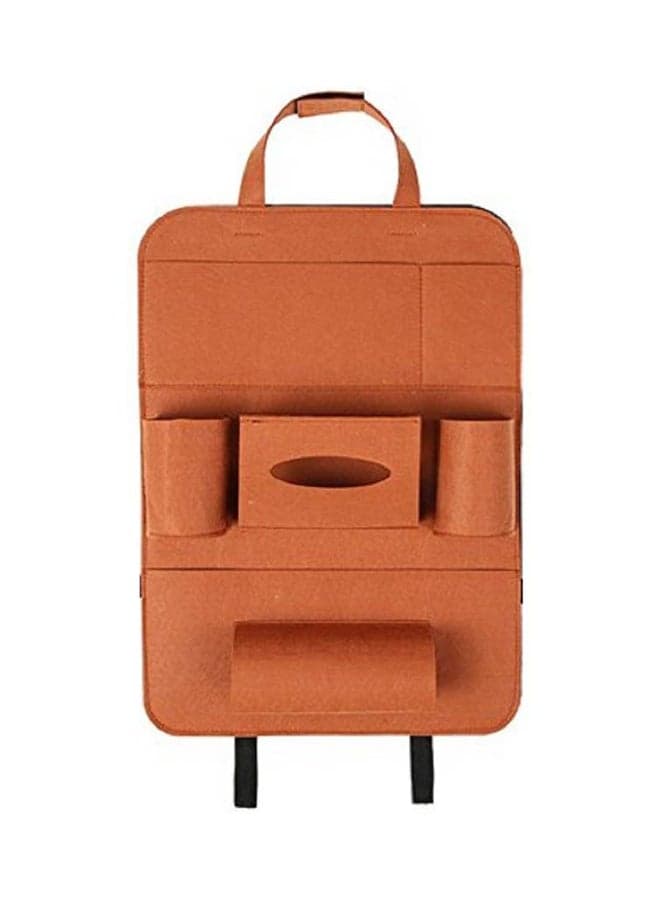 Car Seat Back Multi Function Pockets Travel Storage Hanging Bag-Brown
