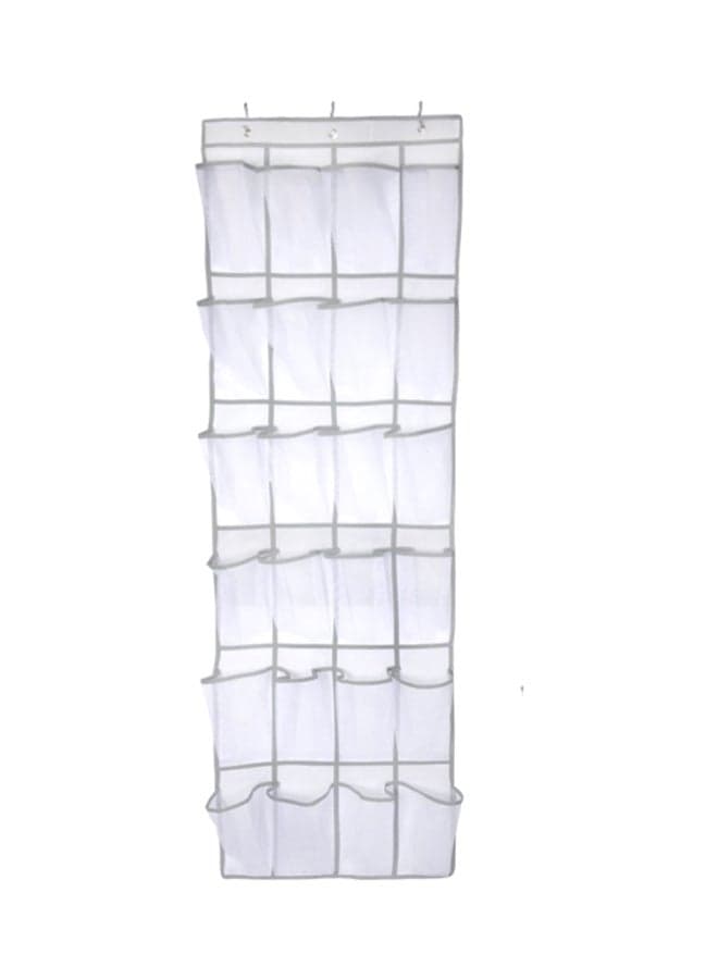 24 Lattice Space Saving Shoes Organizer White