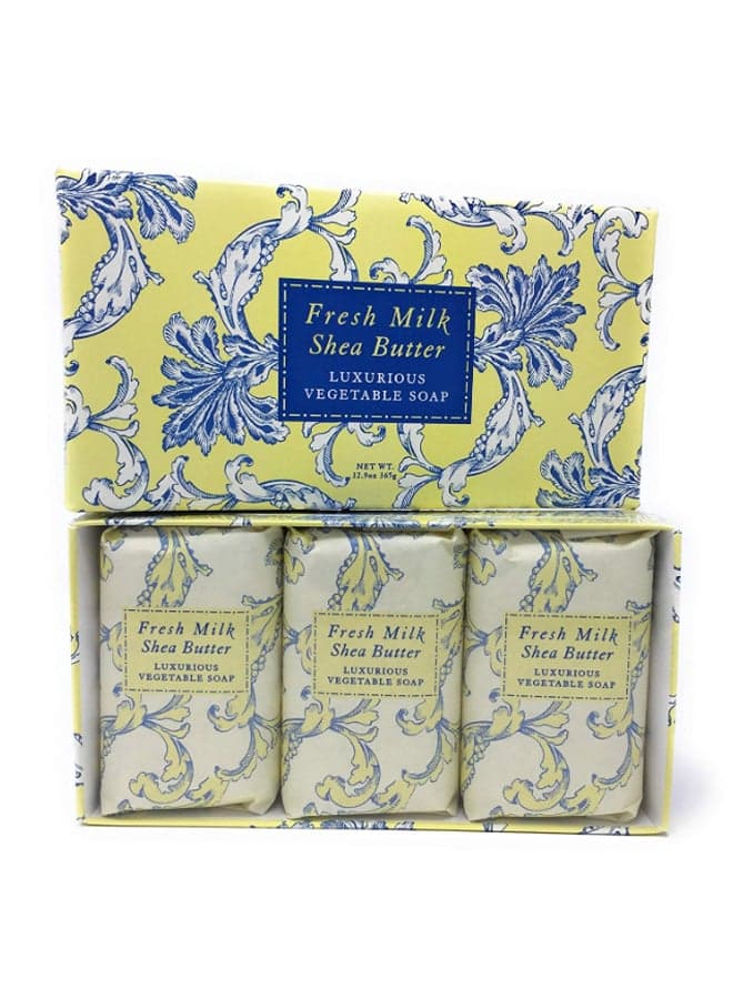 3-Piece Fresh Milk Shea Butter Luxurious Vegetable Soap