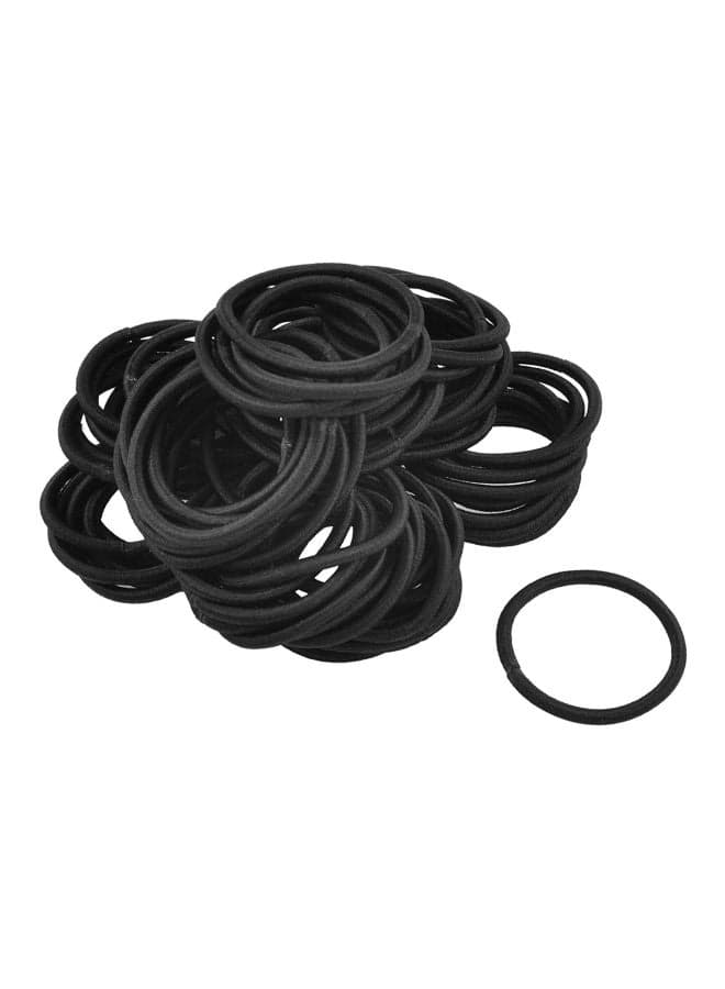 80-Piece Elastic Rubber Band Black