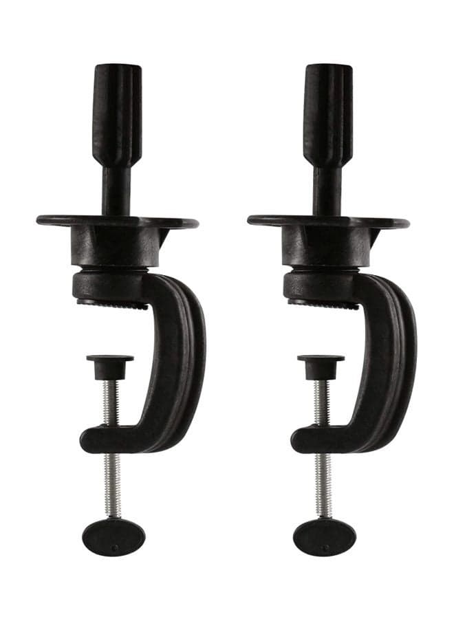 2-Piece Wig Mannequin Head Stand Set Black/Silver
