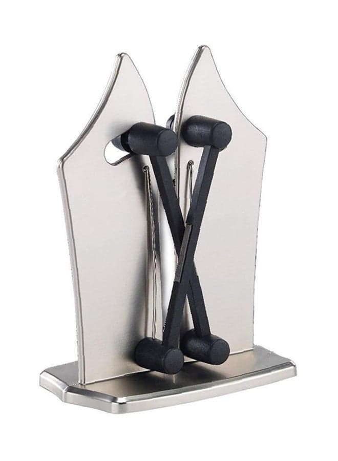 Metal Kitchen Knife Sharpener Silver 10x11x7cm