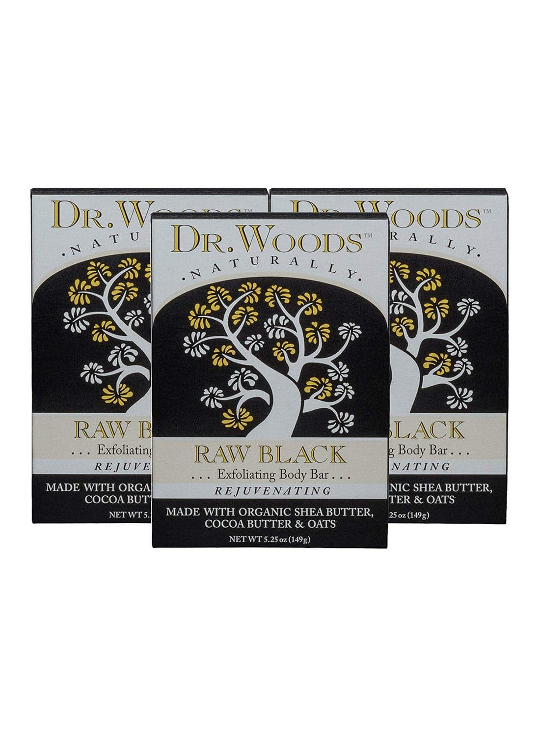 Pack Of 3 Raw Black Exfoliating Body Bar