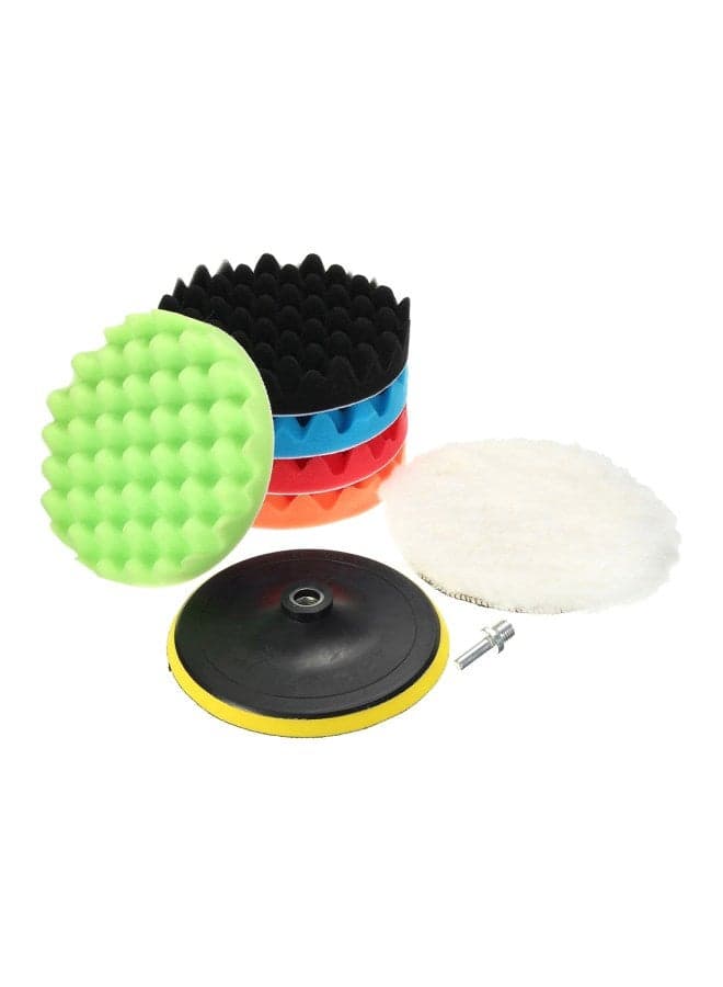 7-Piece Sponge And Woolen Waxing Pads With M14 Drill Adapter
