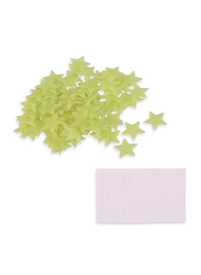 100-Piece Glow In The Dark Wall Sticker Set Light Green 3cm