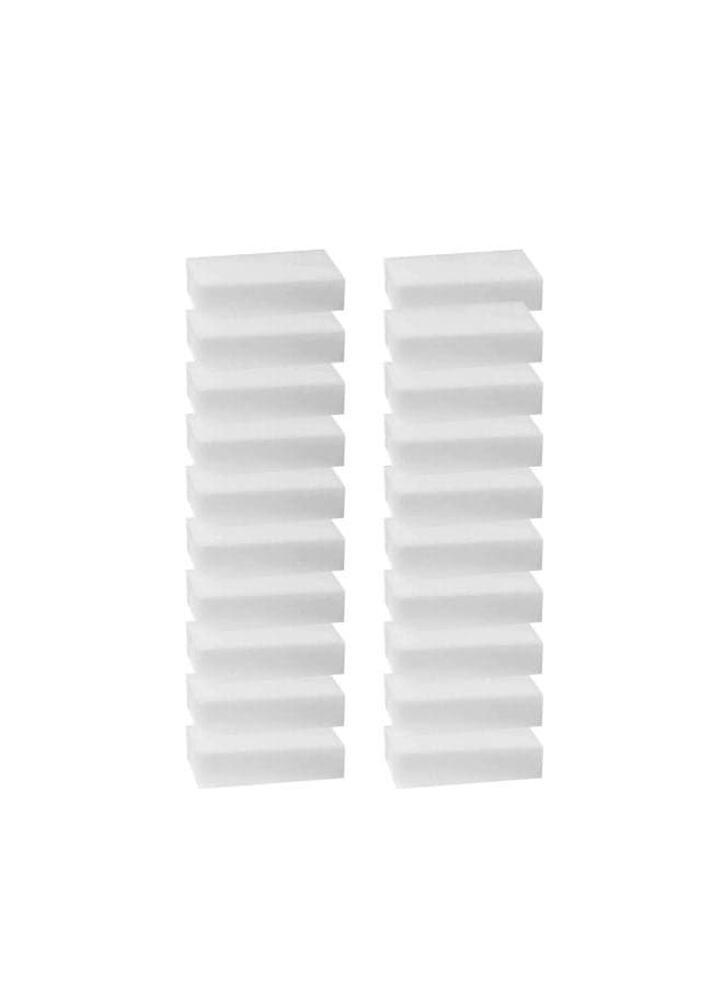 20-Piece Cleaning Sponge Set White 10x6x2cm