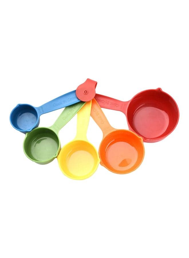 5-Piece Plastic Measuring Cups Yellow/Red/Green 18x10x6centimeter