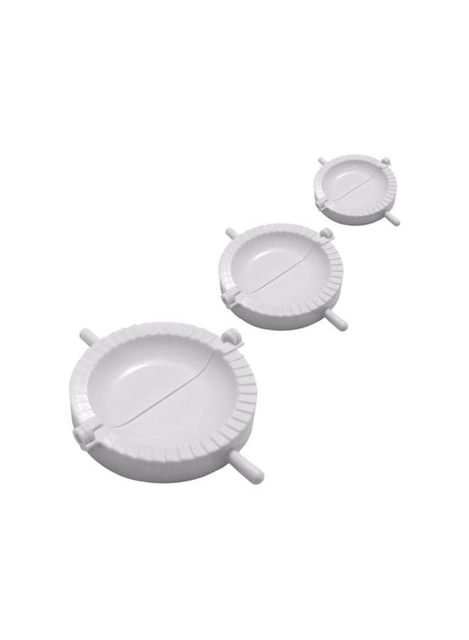 3-Piece Dumpling Mould Set White 10x10x3cm