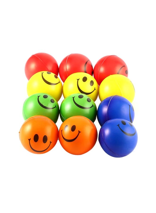 12-Piece Smile Face Stress Relief Balls